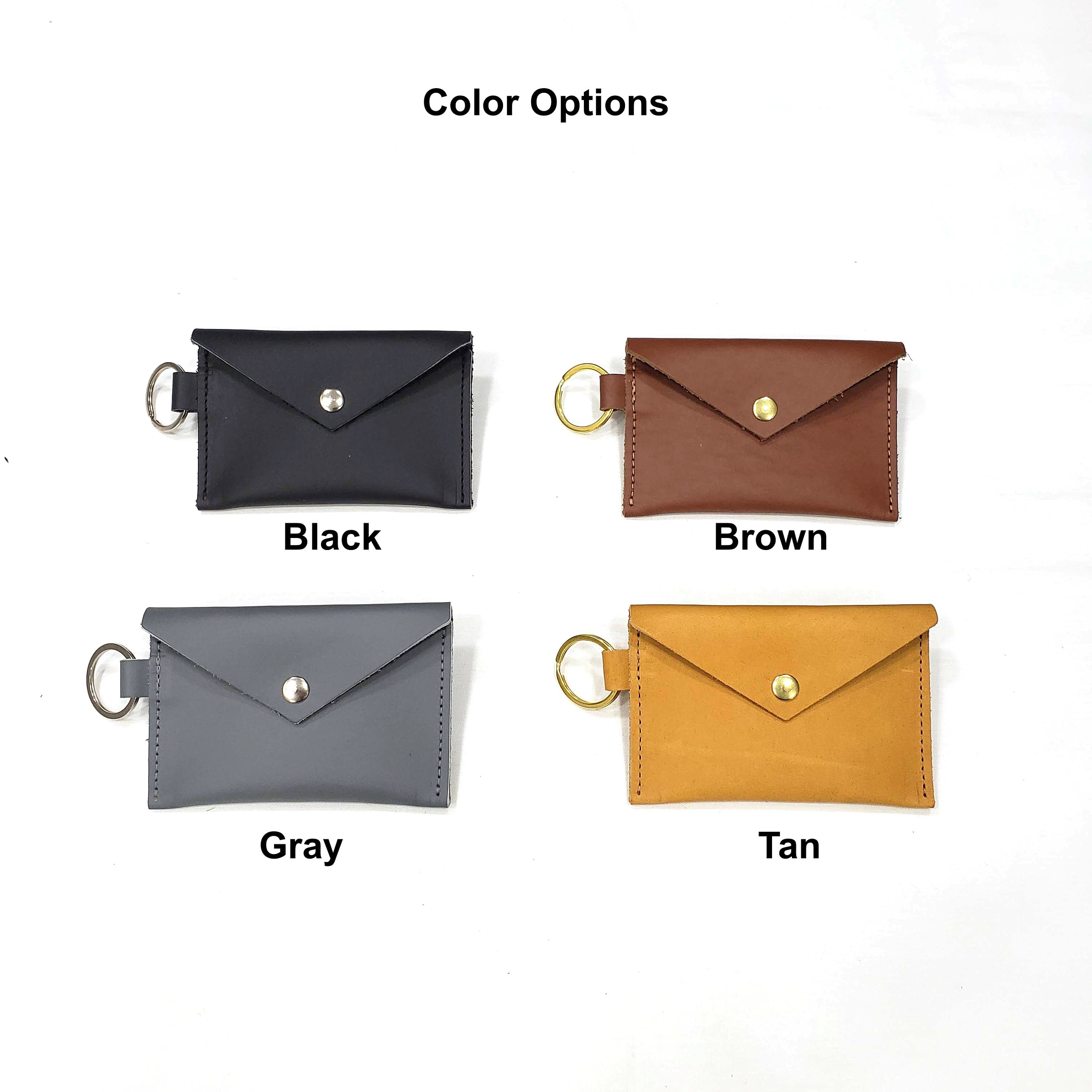 Leather Card Case Keychain Card Wallet Keychain Wallet Card Etsy