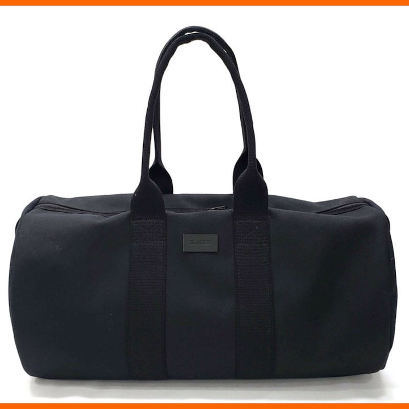 Black Heavyweight Cotton Canvas Duffle Bag Sports Gym Shoulder & Carry Bag 24"x12"x12" - Galaxy Army Navy