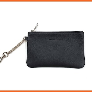Monedero de cuero con cadena, Monedero de cuero personalizado, Llavero, Monedero, Monedero con cremallera, Monedero de cuero, Billetera
