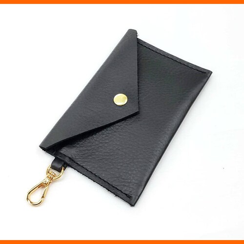 Leather Keychain Wallet Personalized Leather Keychain Card Etsy