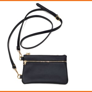 Bolso bandolera de piel, bolso vertical, bolso bandolera, bolso de piel para mujer, correa ajustable, hecho en Carolina del Sur, EE. UU.