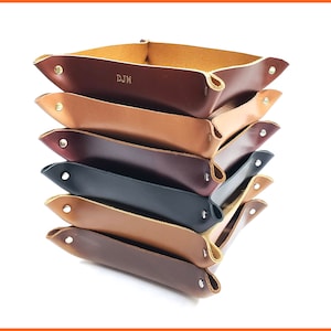 Leather Tray Bowl, Leather Tray Organizer, Leather Organizer, Key Organizer, Small Organizer Tray, Leather Tray, Valentines Gift Ideas