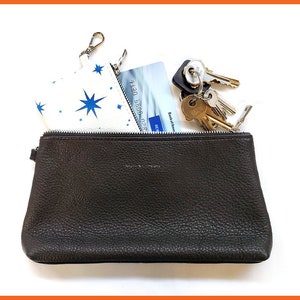 Lederbeutel, Beutel personalisieren, Leder Clutch, Geldbörse, kleine Beutel, Beutel mit Reißverschluss, Geschenkideen für Frauen, Weihnachtsgeschenkideen