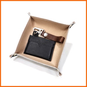 Linen Valet Tray, Fabric Organizer, Keys and Wallet Tray