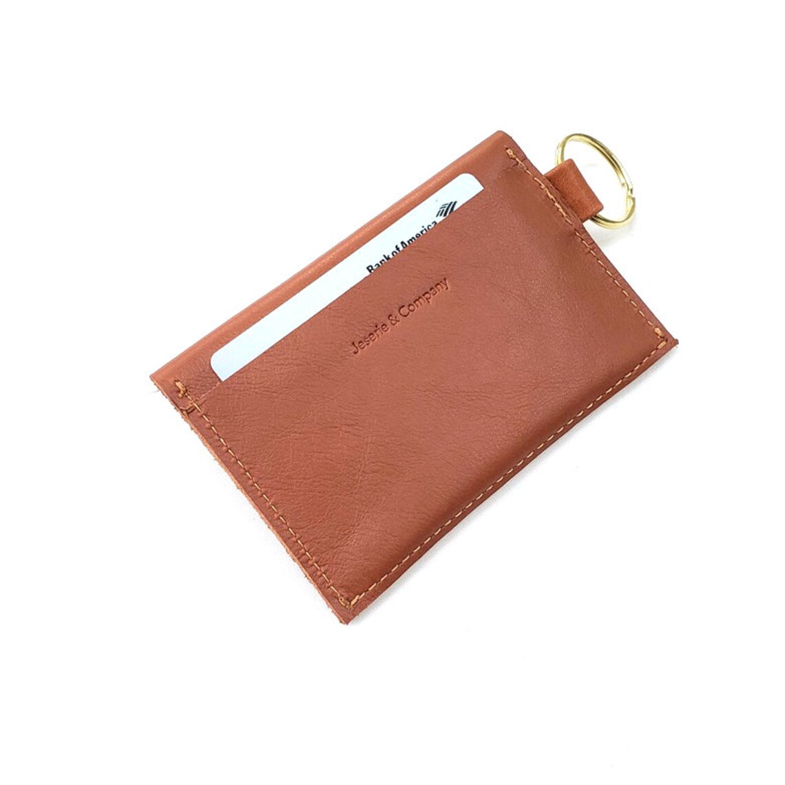 Leather Keychain Wallet Leather Card Wallet Card Wallet With Etsy