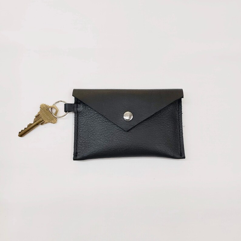 Personalized Leather Keychain Wallet Keychain Card Holder Etsy