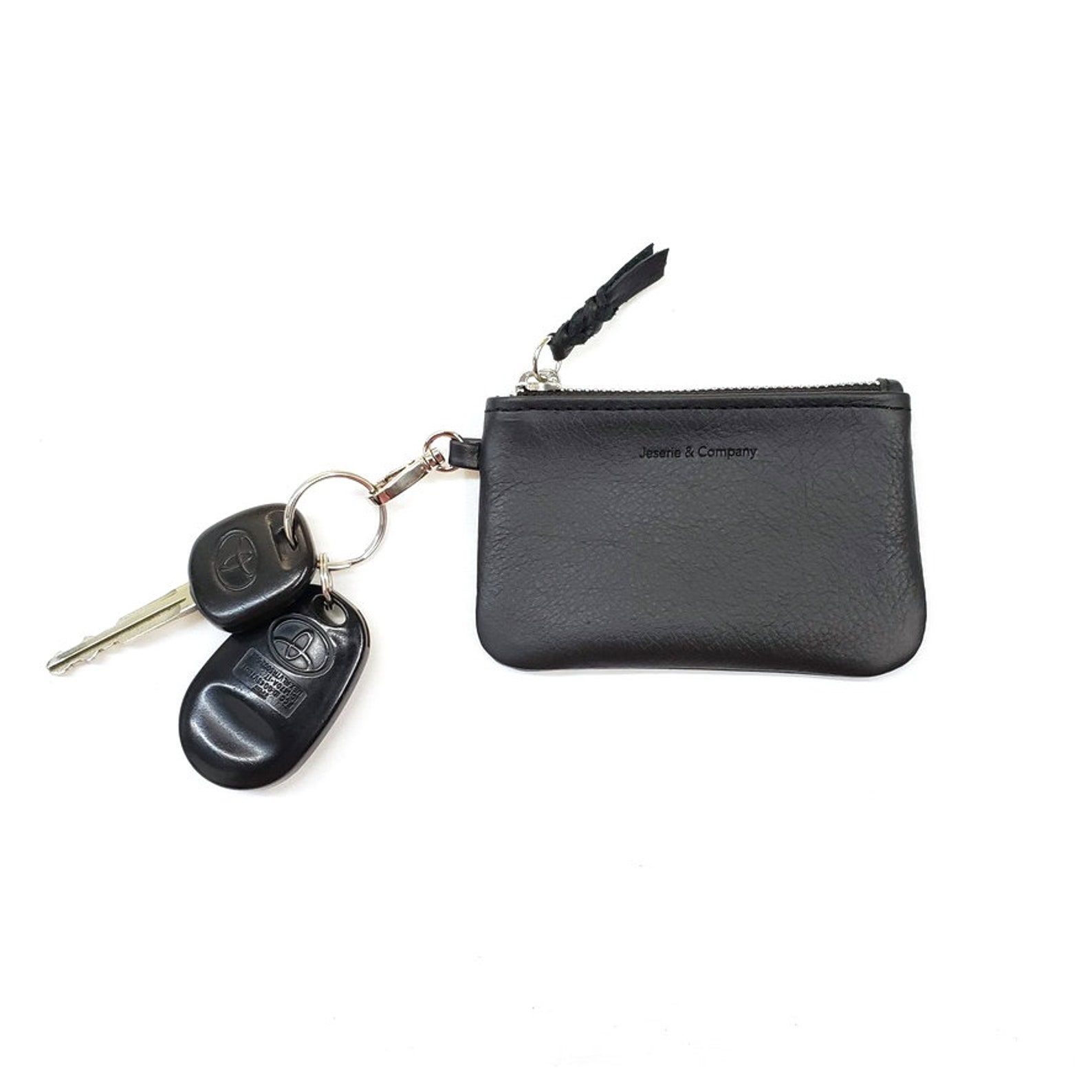 Leather Keychain Pouch Personalized Leather Coin Pouch Etsy