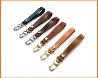 Leather Key Fob, Key Chain, Women&#39;s Key Fob, Key Holder, Key Handle, Key Attachment, Handle, Strap, Short Key Fob, Leather Key Chain