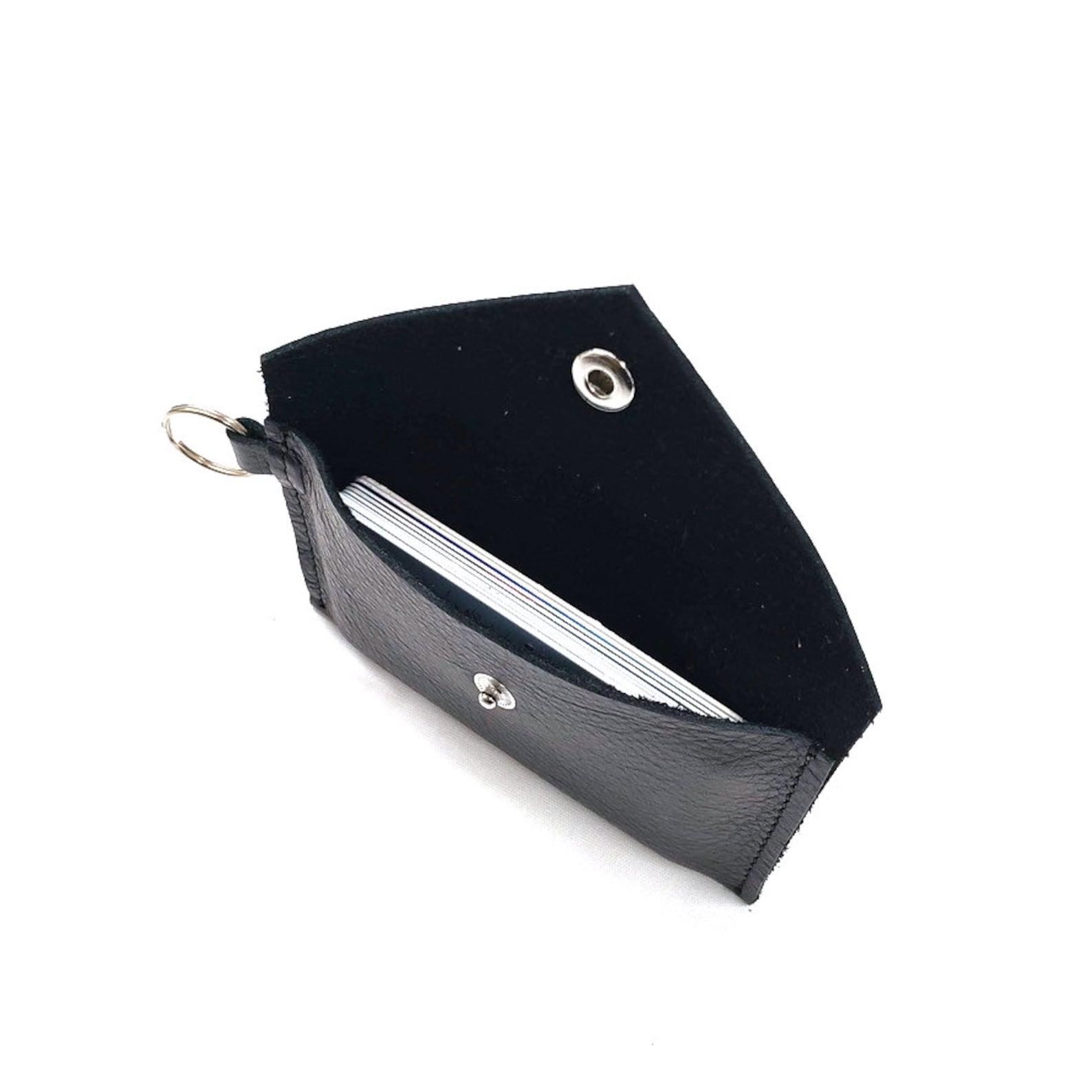 Personalized Leather Keychain Wallet Keychain Card Holder Etsy