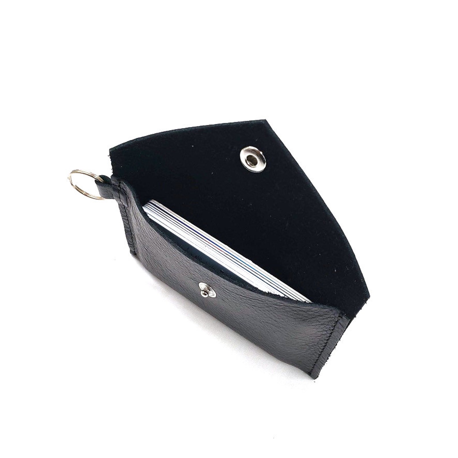 Leather Keychain Wallet Keychain Card Holder Envelope Pouch Etsy