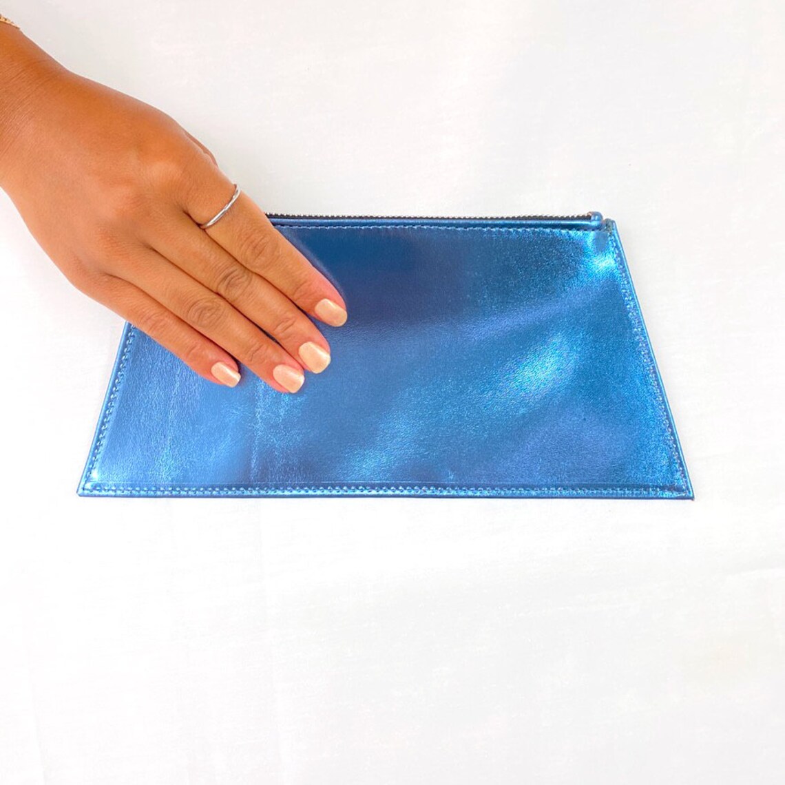 Baby Blue Leather Purse