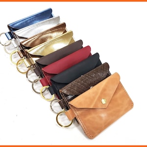Leren sleutelportemonnee, sleutelhanger portemonnee, leren kaartportemonnee, kaartetui, sleutelhanger portemonnee, kleine portemonnee, cadeau-ideeën, portemonnee personaliseren