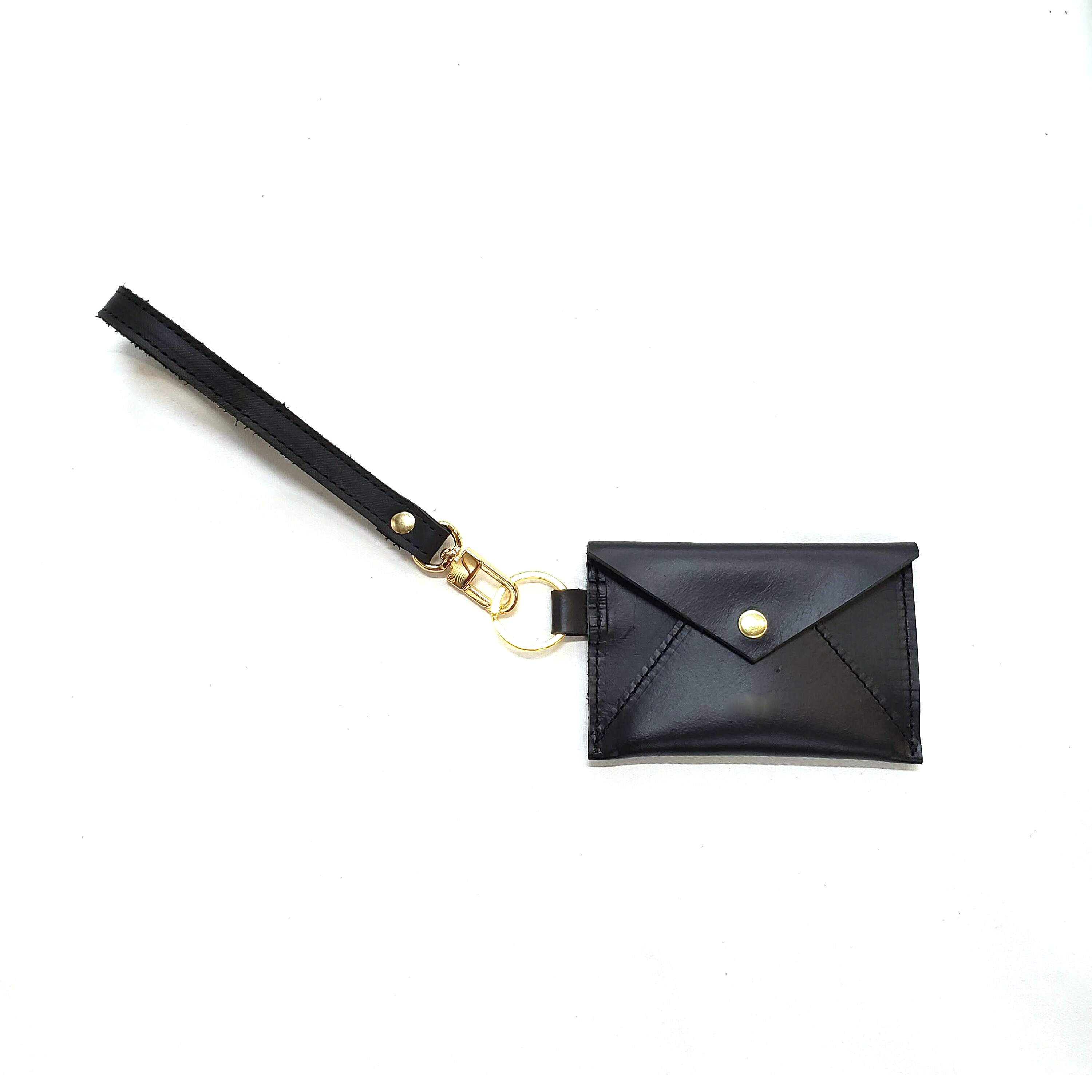 Leather Card Case Keychain Wallet Card and Cash Holder Etsy