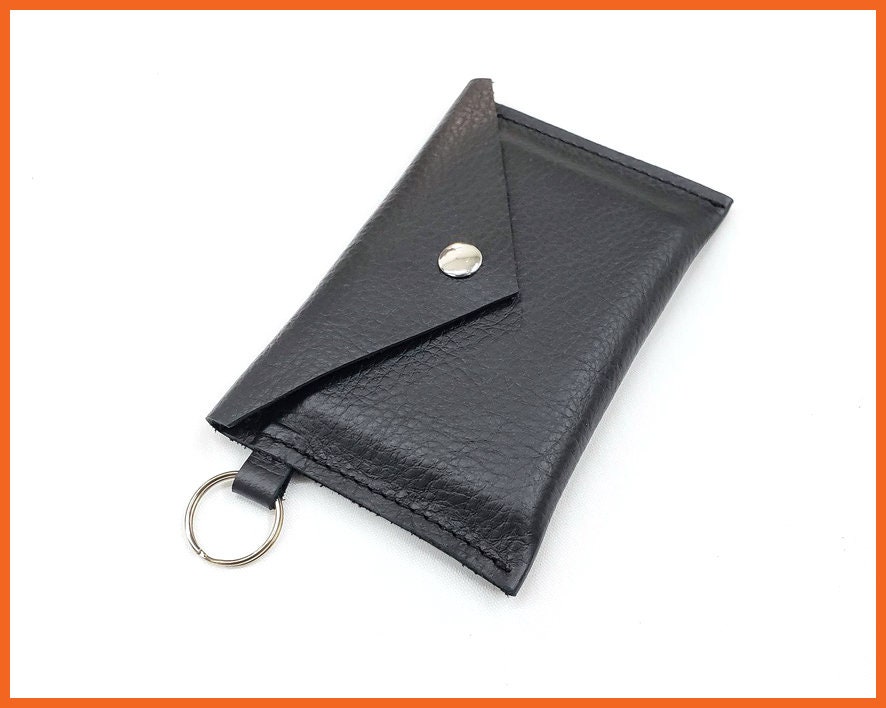 Personalized Leather Keychain Wallet Keychain Card Holder - Etsy