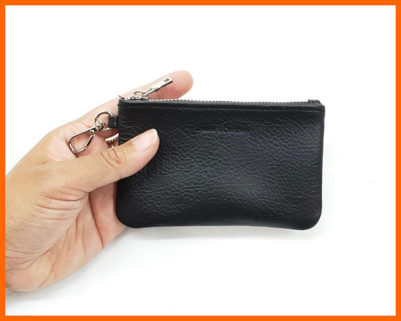 Leather Coin Pouch Personalized Coin Pouch Leather Keychain Etsy