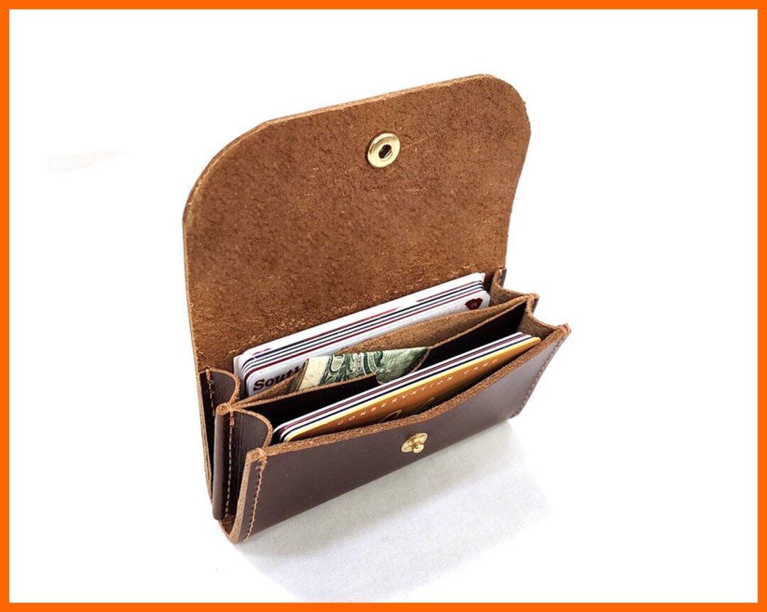 Handmade Full Grain Leather Compact Card Wallet, Expandable - Etsy