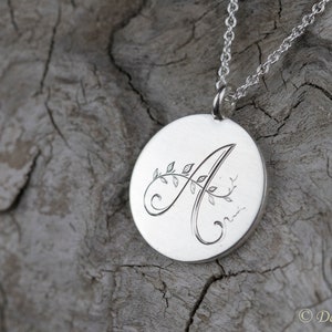 filigree silver chain, customizable with own initial, family chain