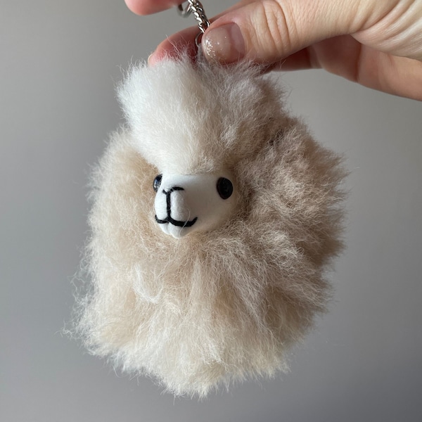 Alpaca Pom Pom Key Chain