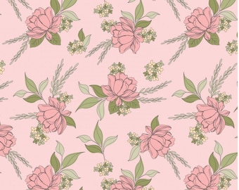 Country Roads Floral Pink Quilting Fabric de Poppie Cotton 100% Algodón Material Cosiendo Yardage Fat Quarter Shenandoah