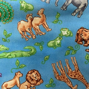 Noah’s Ark Animals Quilting Fabric 100% Cotton Material Sewing Yardage Fat Quarter Border Print Africa Elephants Lion Giraffe