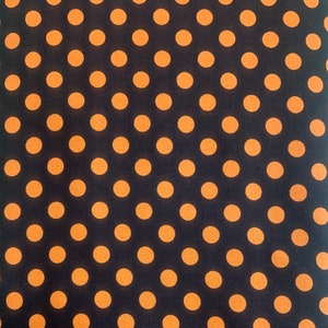Orange Dots on Black by Maywood Studio Quilting Fabric 100% Cotton Material Sewing Yardage Hometown Halloween Trick or Treat polka dot