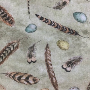 Keys to the Garden Feathers Quilting Fabric by Susan Winget for Springs Creative 100% Cotton Material Sewing Yardage Fat Quarter