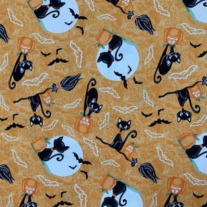 Glow in the Dark Halloween Cats Quiltstof 100% katoen Materiaal Naaigaren vakantie Trick or Treat Shelly Comiskey voor Henry Glass