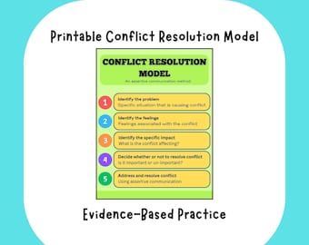 Printable 5-Step Conflict Resolution Model | Evidence-Based Tool for Counsellors, Therapists & Coaches