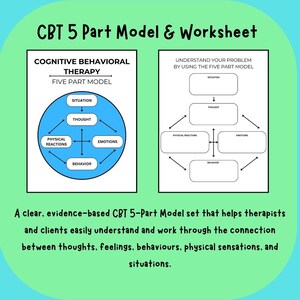 CBT 5-teiliges Modell | Kognitive Verhaltenstherapie - 2 druckbare Diagramme inklusive