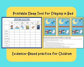 Kids Bedtime Routine Chart | Printable Sleep Training Tool (Instant Download)