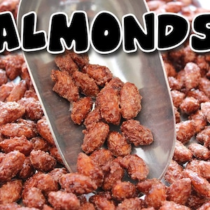 Cinnamon roasted almonds, almonds, cinnamon roasted nuts, candied, nuts, gift food, gluten free, vegan, Bavarian nuts, gifts, snacks, glazed