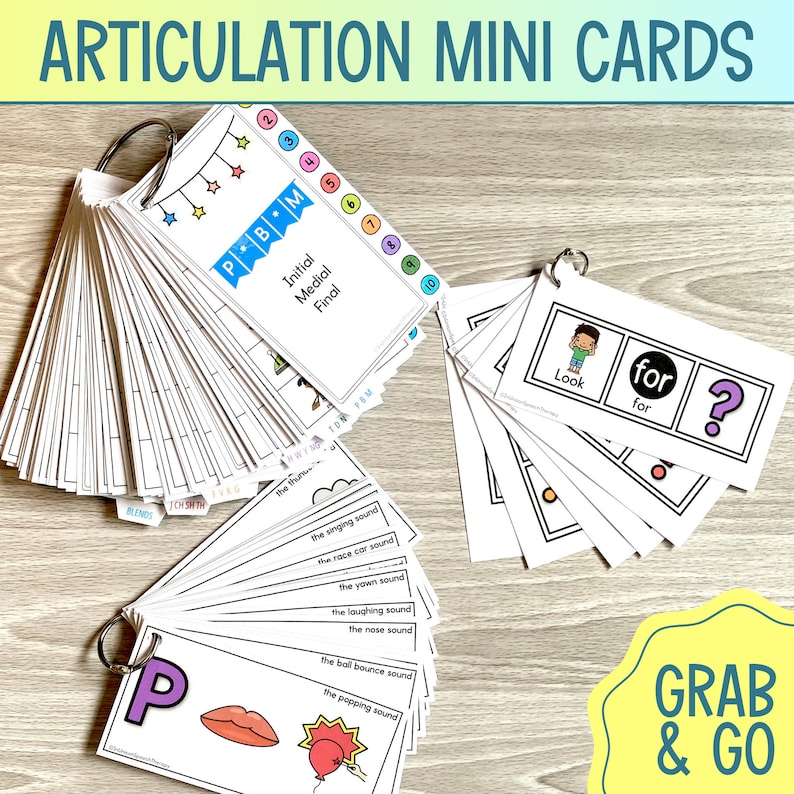 Printable Articulation Picture Cards Mini Articulation Flashcards