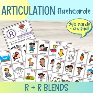 印刷可能な R 音と R ブレンドの発音フラッシュカード | 言語療法 | 絵カード | ドリル フラッシュ カード | 初期の音声ブレンド