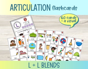 Printable L Sound and L Blends Articulation Flashcards | Speech Therapy Picture Cards (Digital Download)