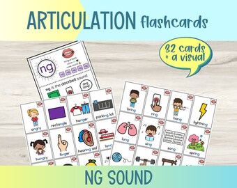 Printable NG Sound Articulation Flashcards | Speech Therapy Picture Cards (Digital Download)
