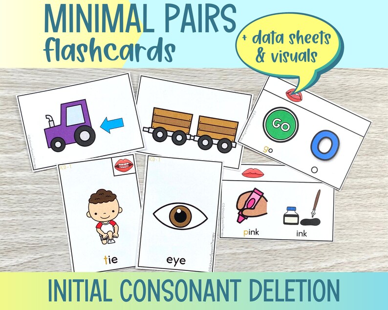 Printable Initial Consonant Deletion Minimal Pairs Picture Cards ...