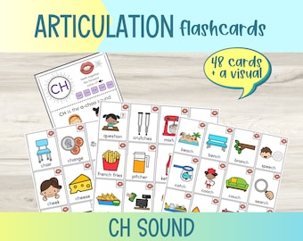 Printable CH Sound Articulation Flashcards | Speech Therapy Picture Cards (Digital Download)