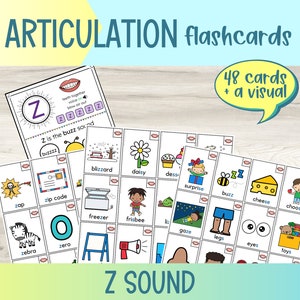 Afdrukbare Z-geluidsarticulatie-flashcards | Logopedie | Articulatie prentkaarten | Boor Flash-kaarten | Eerste mediale finale