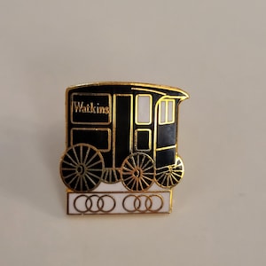 Vintage WATKINS gold plated Ballou Reg'd Pin - carriage cart