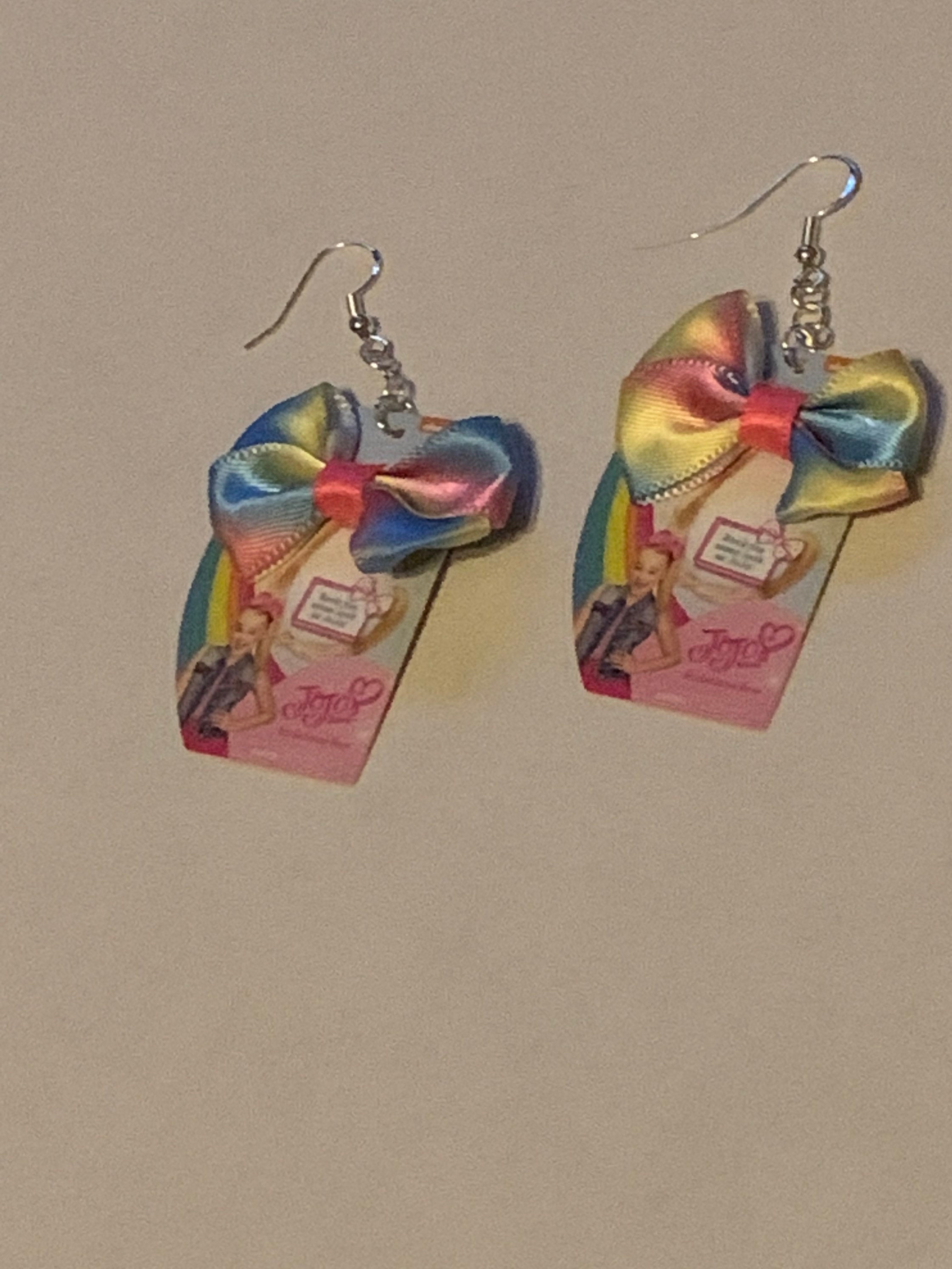 Jojo siwa rainbow bow earrings | Etsy