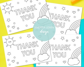 Thank you postcards, colouring postcards
