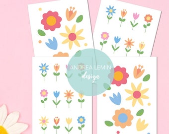 Flower design postcards pack of 4