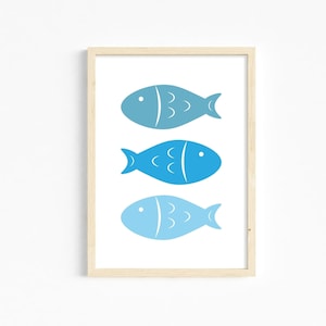 impression de poisson, impression de salle de bain, impression de thème de plage
