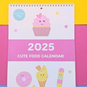 Cute food calendar 2025