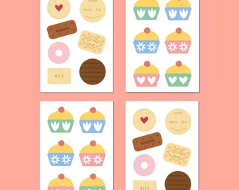 Confezione da 4 cartoline biscotti e torte