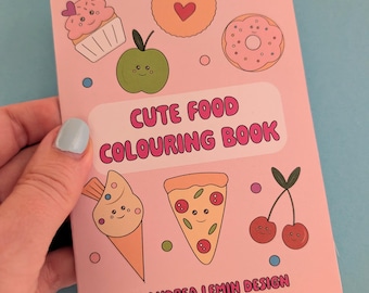 Cute food mini colouring book