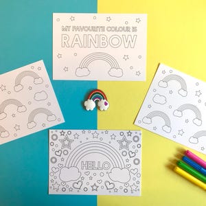 Rainbow colouring postcards, pack of 4 image 1