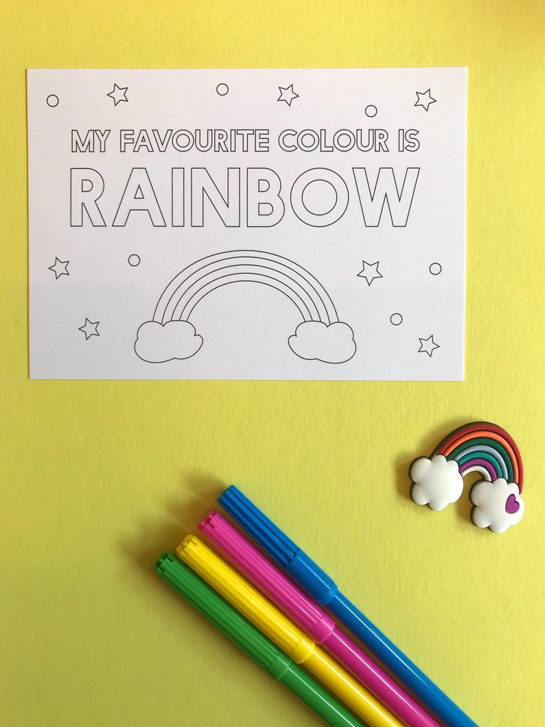 Rainbow colouring postcards, pack of 4 image 3