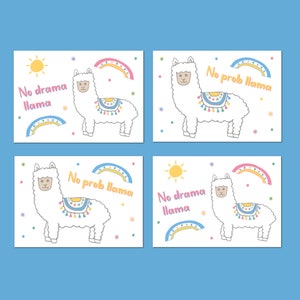 Llama postcards pack of 4