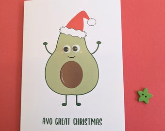 Avocado Christmas Card, Avo great Christmas